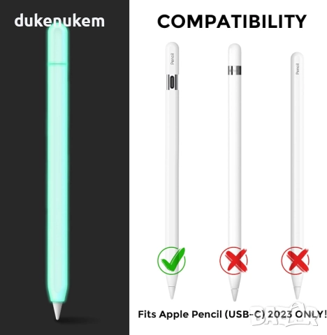 Силиконов калъф за Apple Pencil (USB-C) 2023, снимка 2 - Калъфи, кейсове - 51818897