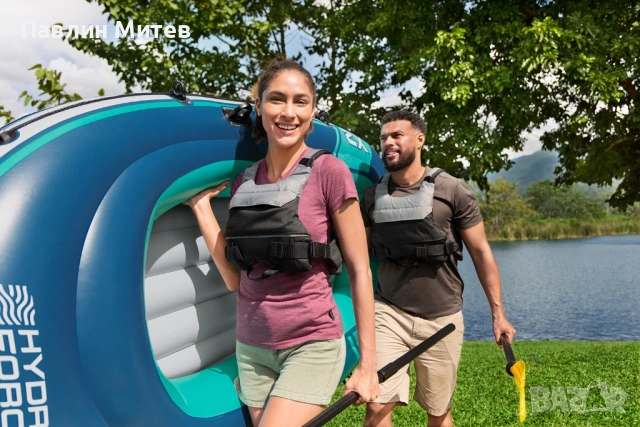 Нова надуваема лодка  Bestway®  Hydro Force® raft -set Trek™ X2 232 x 118 x 37 cm, снимка 7 - Воден транспорт - 53042667
