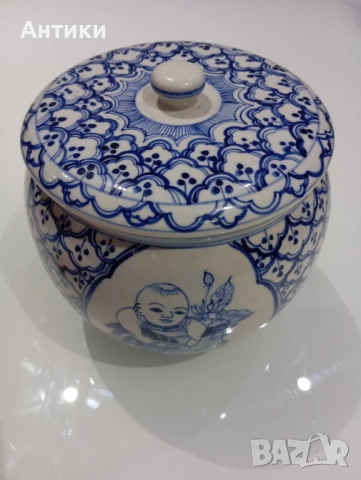 Китайски порцеланов стар буркан , снимка 3 - Други ценни предмети - 52527452