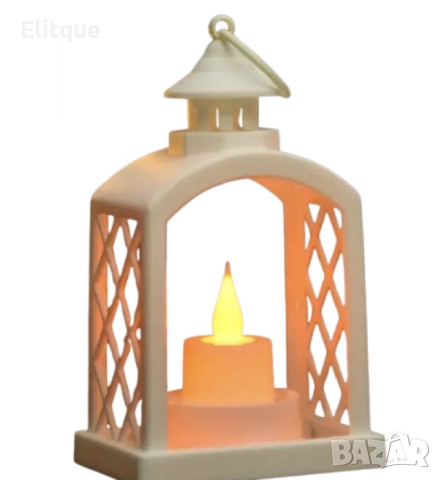 Бял Коледен LED фенер с топла светлина, снимка 9 - Други стоки за дома - 52820183