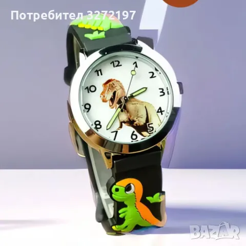 Анимационен детски кварцов часовник Динозавър-Reloj Niño,силиконова лента, снимка 4 - Детски - 48270943