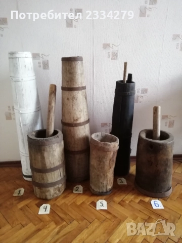 Стари дървени съдове, буталки за мляко и чутури-чукала за продукти. , снимка 2 - Антикварни и старинни предмети - 52319829