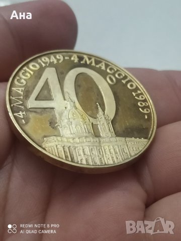 Сребърен плакет FC Torino  с позлата , снимка 6 - Нумизматика и бонистика - 41750940