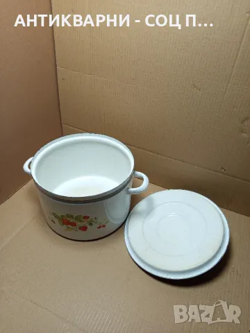 Стара Емайлирана Тенджера 10лт., снимка 5 - Антикварни и старинни предмети - 49611384