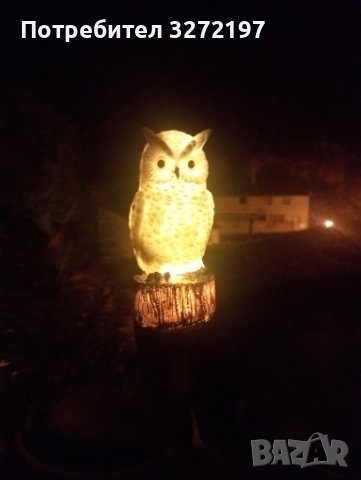 Соларна лампа, LED, Бухал , снимка 5 - Соларни лампи - 41626291