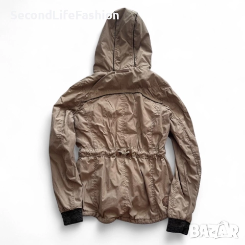 Дамско яке с качулка и цип Naketano, пясъчен цвят размер M, снимка 8 - Якета - 52632790