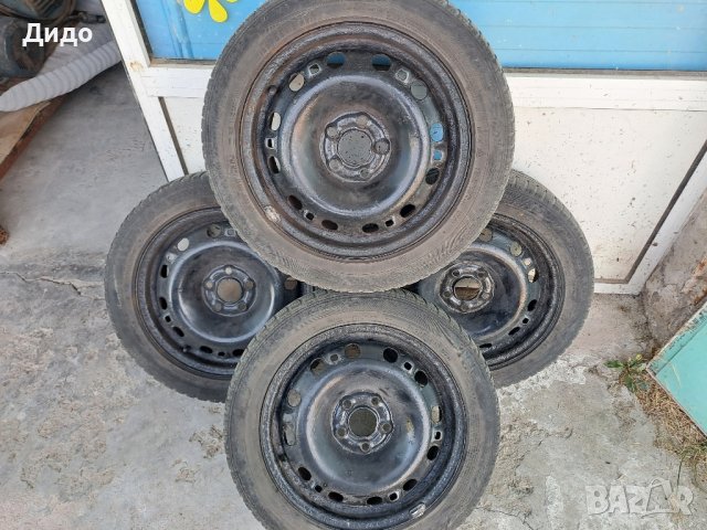 Железни джанти 15 цола с гуми за VW 5 х 100 , снимка 4 - Гуми и джанти - 42365412