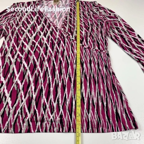 Дамски топ блуза с дълъг ръкав Anne Klein лилава размер L, блуза „прегърни ме“, снимка 6 - Корсети, бюстиета, топове - 52516540