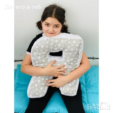 Възглавница-буква Я- сиви звезди, снимка 1