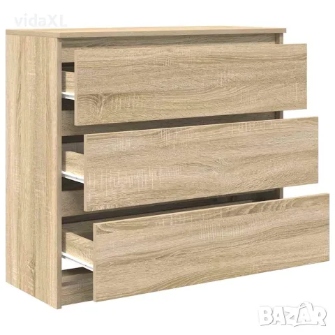 vidaXL Страничен шкаф, дъб сонома, 80x35x76 см, инженерно дърво, снимка 5 - Бюфети - 56148393