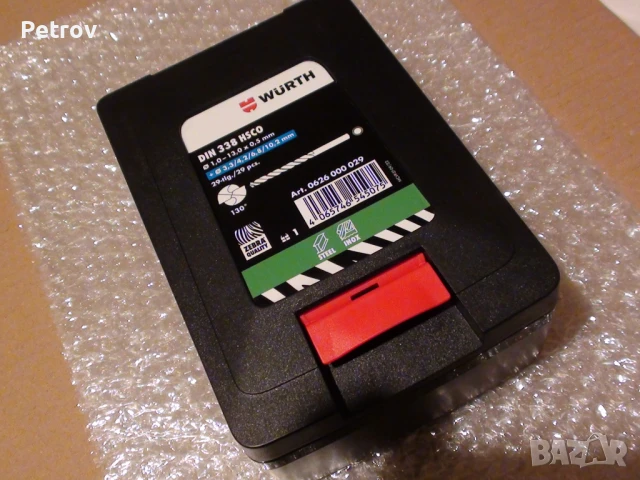 WÜRTH - DIN 338 HSCO - STEEL INOX - GERMANY - ЧИСТО НОВ Profi-Set 29 Свредла 1 - 13 mm в Касета !!!!