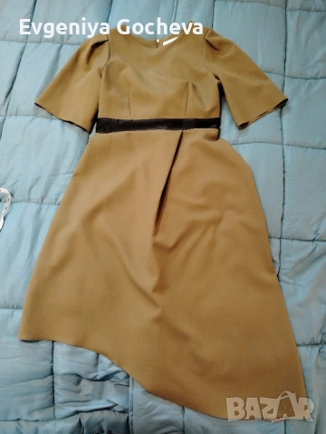 рокля в маслинено зелено Closet London 44 L размер , снимка 3 - Рокли - 52300476