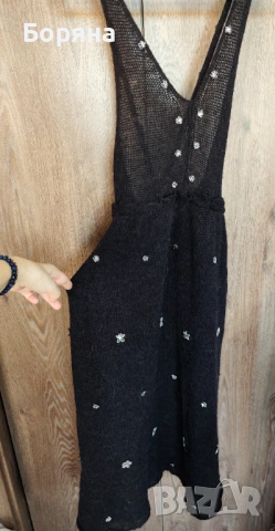 ZARA нова с етикет рокля от алпака с камъни, снимка 13 - Рокли - 53724624