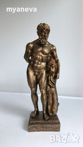 Херкулес в почиваща поза, облегнат на Немейският лъв след като го е победител . , снимка 2 - Статуетки - 53565651