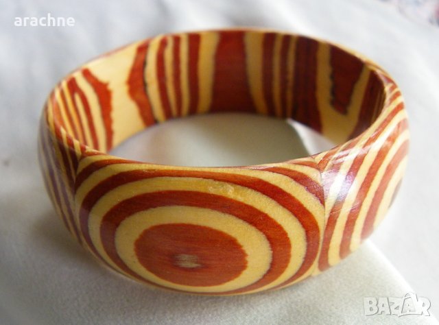 Гривна от много рядко централноафриканско дърво-Зебрано, снимка 2 - Гривни - 40842120