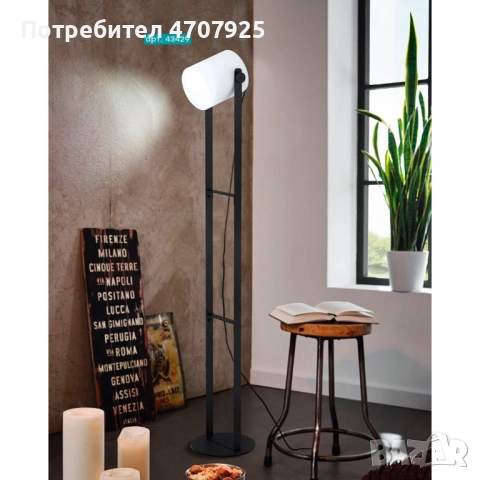 Полилей LOFT HORNWOOD 1 4хE27 max 4х28W IP20 черно + бял текстил НАМАЛЕН ОТ 181 НА 80 ЕВРО , снимка 4 - Полилеи - 53733690