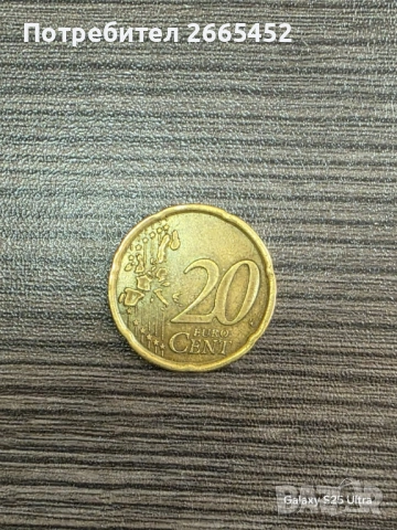 20 euro cent Espana Cervantes 1999, снимка 2 - Нумизматика и бонистика - 53768831