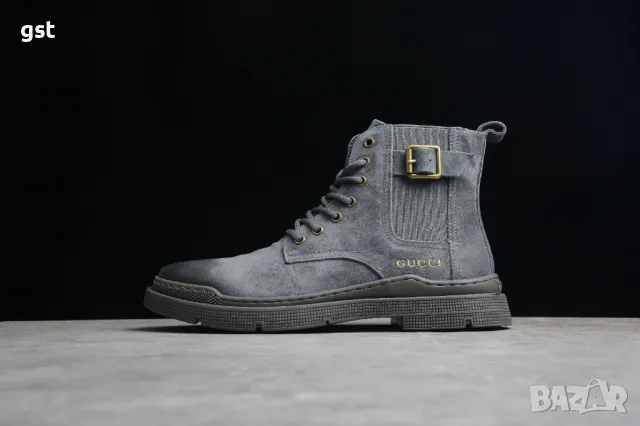 Редки Gucci High Top Shoes Calfskin Handmade Leather мъжки дамски боти , снимка 1