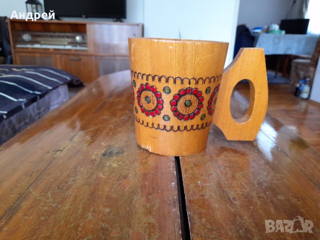 Стара дървена чаша,халба #3