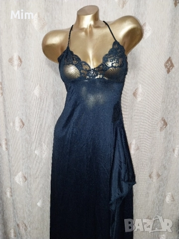 SUSSAN 12 /AUSTRALIA/ Черна сатенена дълга нощница , снимка 6 - Нощници - 52113249