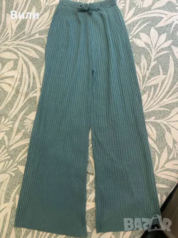 Дамски панталон широк в зелен цвят, , снимка 2 - Панталони - 50328760