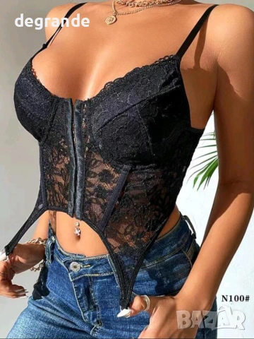 Два модела Черно Дантелено Бюстие Корсет , снимка 2 - Корсети, бюстиета, топове - 53194552