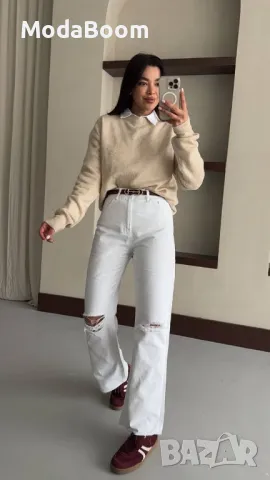 Denim бели дамски дънки 