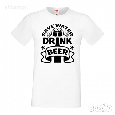 Мъжка тениска Save Water Drink Beer 2,Бира,Бирфест,Beerfest,Подарък,Изненада,Рожден Ден, снимка 2 - Тениски - 36387420