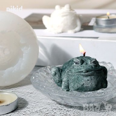 3D Едра крастава жаба жабок силиконов молд форма смола фондан гипс шоколад свещ сапун декор, снимка 3 - Форми - 41534454