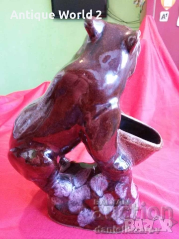 Стара Българска Керамика Статуетка МЕЧКА, снимка 3 - Антикварни и старинни предмети - 53231457
