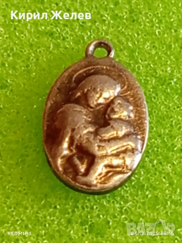 Стара сребърна висулка Свети Йосиф с Младенеца Исус ювелирна изработка 50971, снимка 7 - Колиета, медальони, синджири - 52651400