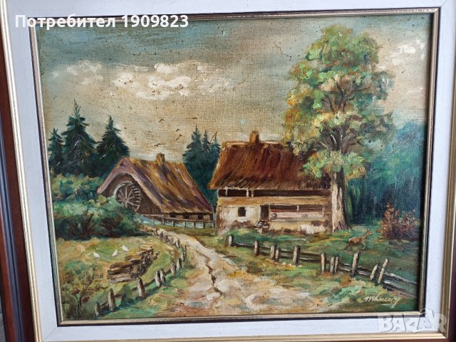 Стара маслена картина, снимка 5 - Картини - 40895244