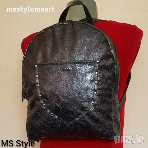 Дамска раница от естествена кожа! Ръчна изработка!, снимка 1