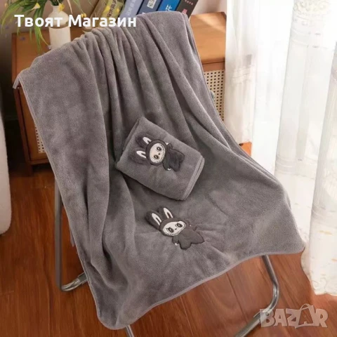 Комплект от 2 меки бродирани кърпи – за баня и плаж | 35×75 см & 70×140 см, снимка 8 - Хавлиени кърпи - 51081010