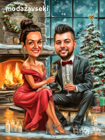 Персонализирана коледна карикатура