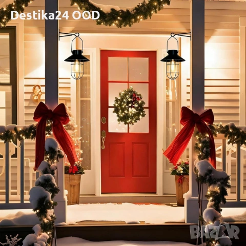 Соларни градински лампи фенери водоустойчиви комплект 2 броя, снимка 6 - Соларни лампи - 53477293