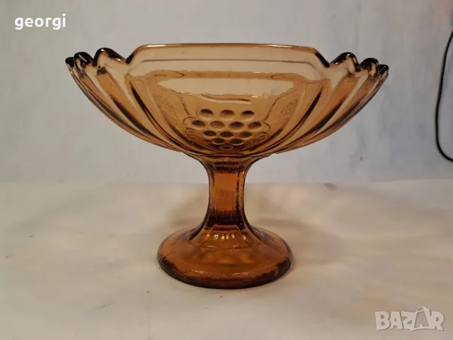 ретро фруктиера от цветно стъкло 25/1, снимка 2 - Аксесоари за кухня - 49886586