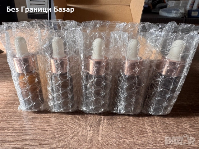 Нови Стъклени бутилки 10 мл комплект 10 броя за етерични масла козметика, снимка 3 - Други - 53203958