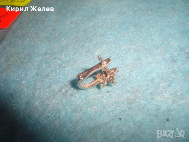 СРЕБЪРНА СКЪПОЦЕННА ФЛОРАЛНА ОБЕЦА ЦВЕТЕ АНГЛИЯ с ФАСЕТИРАНИ ЦИРКОНИ 25105, снимка 5 - Обеци - 35730367