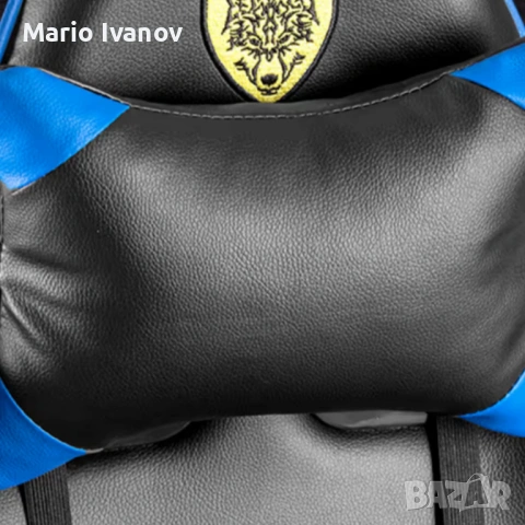 Геймърски стол с регулируема височина, лумбална възглавница и метална основа, снимка 8 - Геймърски - 53401355