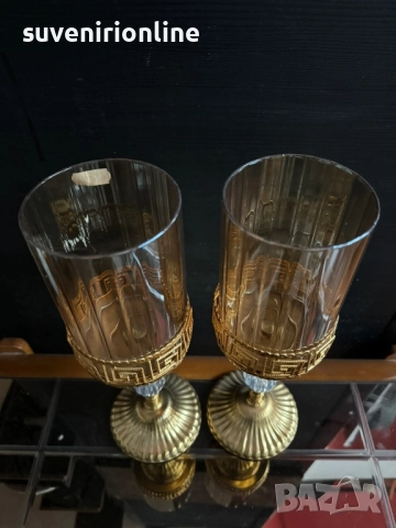 двойка луксозни златисти свещници , снимка 2 - Декорация за дома - 34700422
