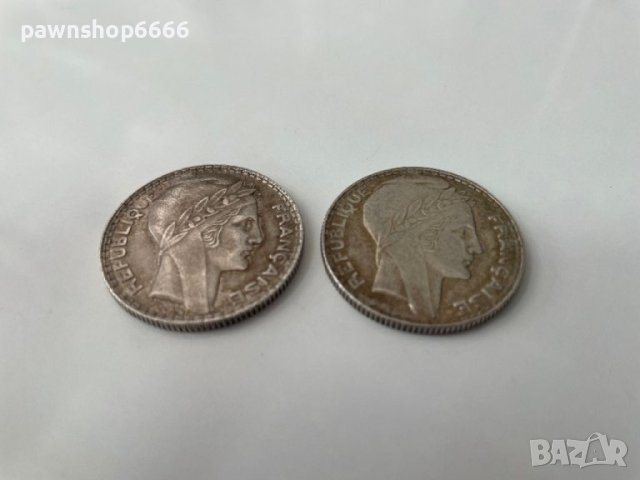 Сребърни монети Франция 10 франка, 1933 и 1929, снимка 6 - Нумизматика и бонистика - 41791581