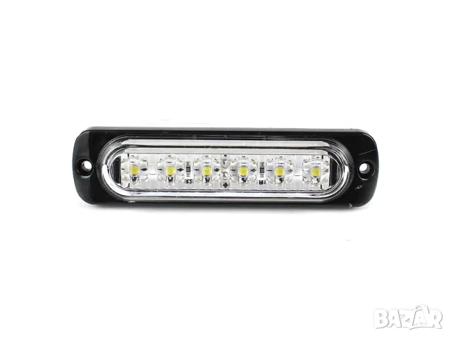 LED габарит с рефлектор 6 LED 12-24V за страничен монтаж с бяла светлина