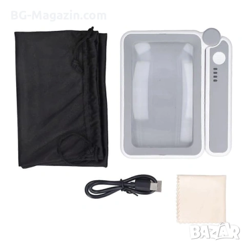 Акумулаторна правоъгълна увеличителна лупа с LED осветление ръчна за четене на книги USB зареждане, снимка 13 - Други инструменти - 53032179