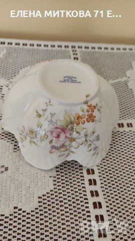 Купичка от английски костен порцелан, снимка 3 - Чинии - 50824395
