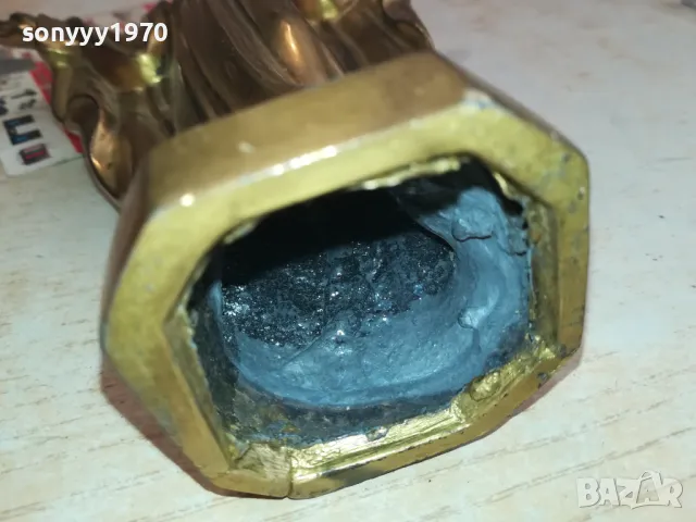 БОГ-МЕД МЕСИНГ 20Х15Х6СМ МАСИВНА ТЕЖКА ФИГУРА 2504251615, снимка 11 - Антикварни и старинни предмети - 50034730