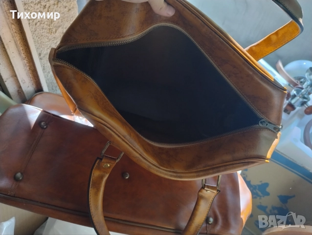 Голяма кожена чанта за път / Сак от естествена кожа, снимка 3 - Чанти - 52594140