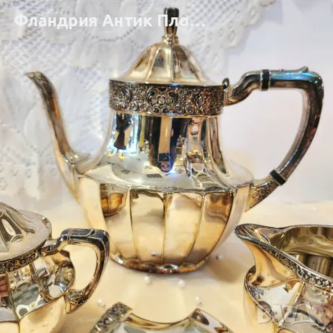 Посребрен чаен сервиз Oneida – Community Plate, САЩ, 4части, снимка 2 - Сервизи - 49437320