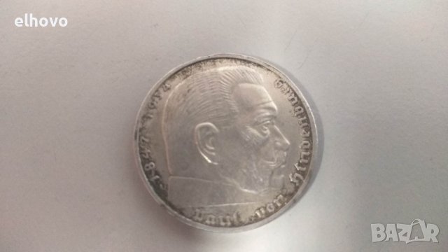 Монета, 2 Reichsmark Paul von Hindenburg 1939, снимка 2 - Нумизматика и бонистика - 38849847