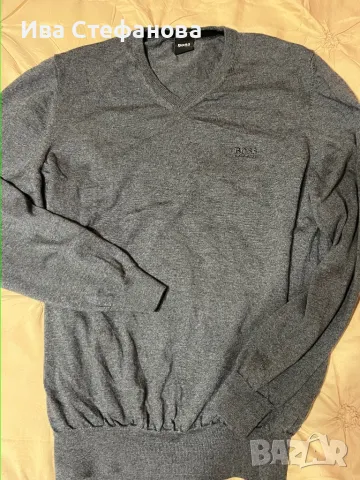 Нов 100 % оригинален тънък сив пуловер Hugo Boss , снимка 16 - Спортни дрехи, екипи - 48199350
